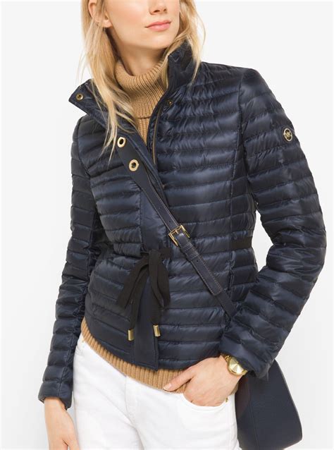 michael kors short nylon field jacket navy|saks Michael Kors jacket.